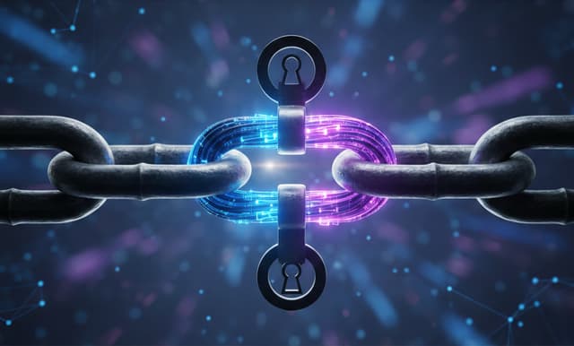 Cover image: a heavy metal chain with a central fiber-optic link.